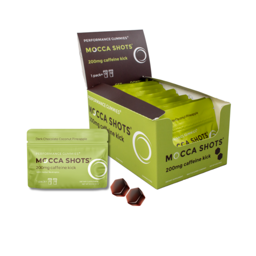 Mocca Shots Energy Gummies with Caffeine  Coconut Pineapple 12-Pack
